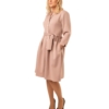 Kauluksellinen mekko "Kai", 3/4 suorat hihat, vaaleapunainen/beige