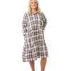 Kauluksellinen mekko "Kai" kahdella röyhelöllä, 3/4 suorat hihat, beige skottiruutu - Image 2