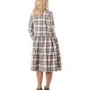 Kauluksellinen mekko "Kai" kahdella röyhelöllä, 3/4 suorat hihat, beige skottiruutu - Image 5