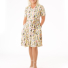 Mekko "Kai", lyhyet suorat hihat, vaaleankeltainen - Image 4
