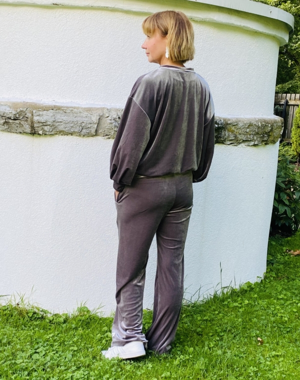 Vabaajapüksid “Lisette”, hall samet