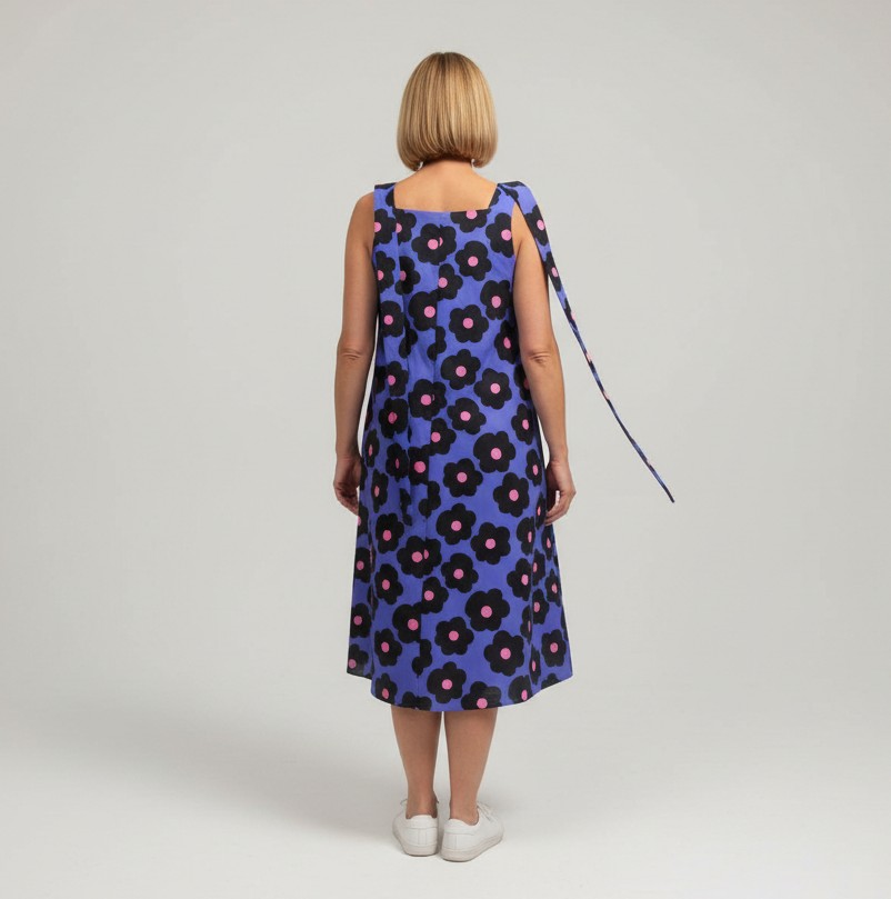 Õlapaeltega kleit "Kadri", lilleline lilla - Image 4